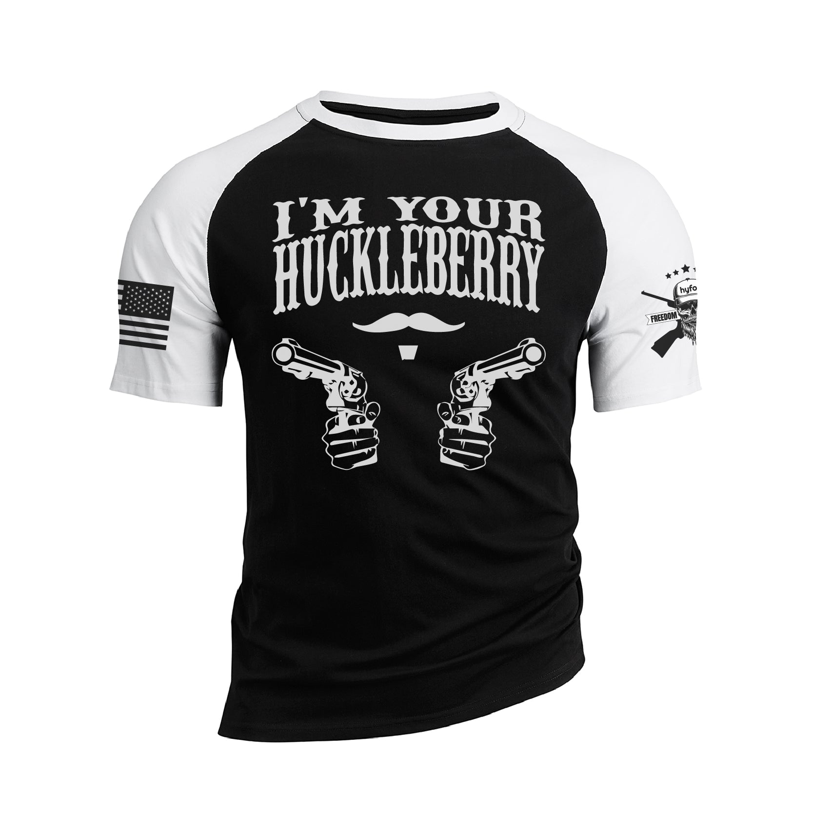 Hyfol 100 Cotton Raglan Graphic Tees Men I'M Your Huckleberry