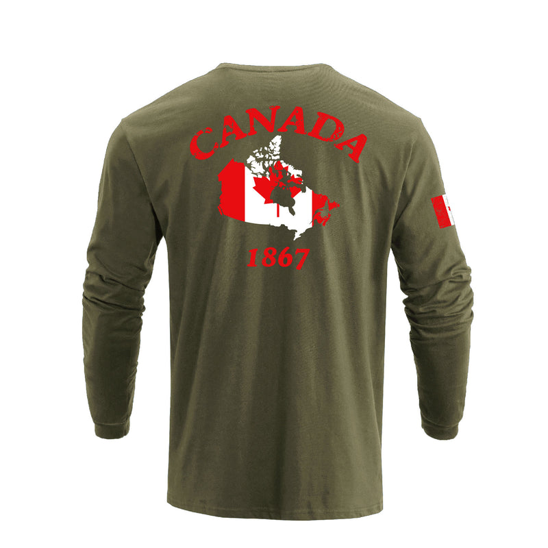 CANADIAN FLAG GRAPHIC LONG SLEEVE T-SHIRT