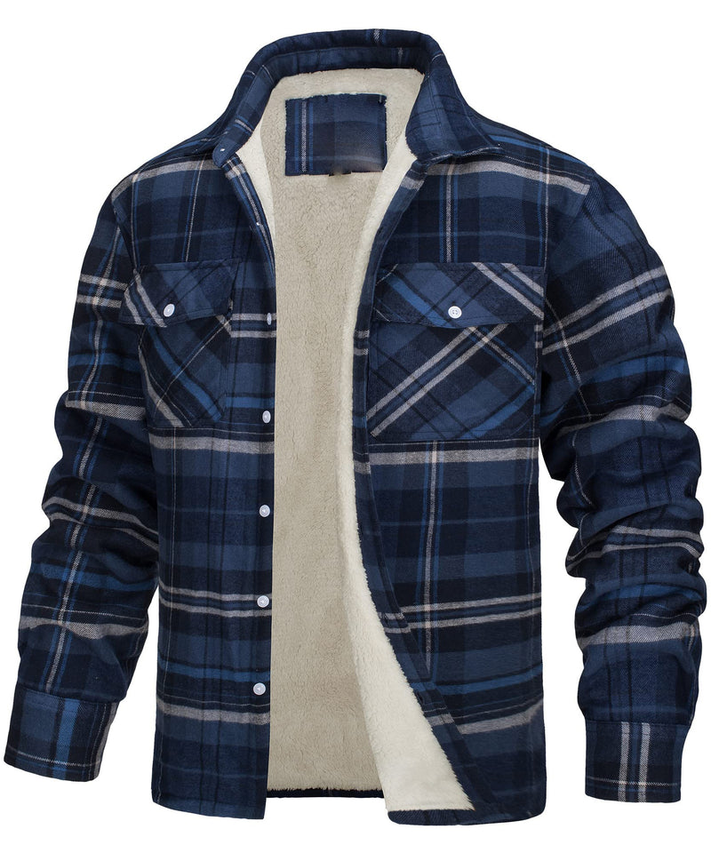 THICK PLAID LOOSE FLEECE JACKET