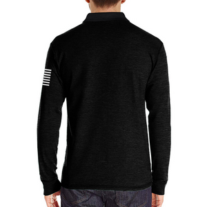 USA FLAG RETRO BUTTON POCKET POLO SHIRT