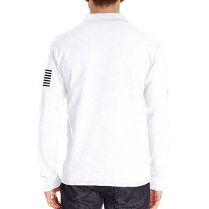 USA FLAG RETRO BUTTON POCKET POLO SHIRT