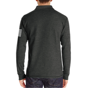 USA FLAG RETRO BUTTON POCKET POLO SHIRT