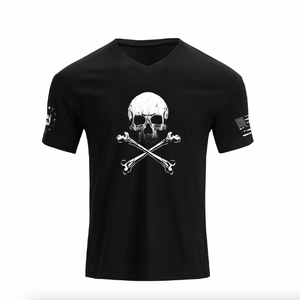SKULL WATERPROOF V-NECK GRAPHIC TEE