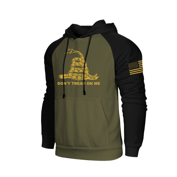 DON’T TREAD ON ME RAGLAN GRAPHIC POCKET HOODIE