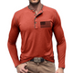 USA FLAG SLUB COTTON 1/4 BUTTON HENLEY SHIRT