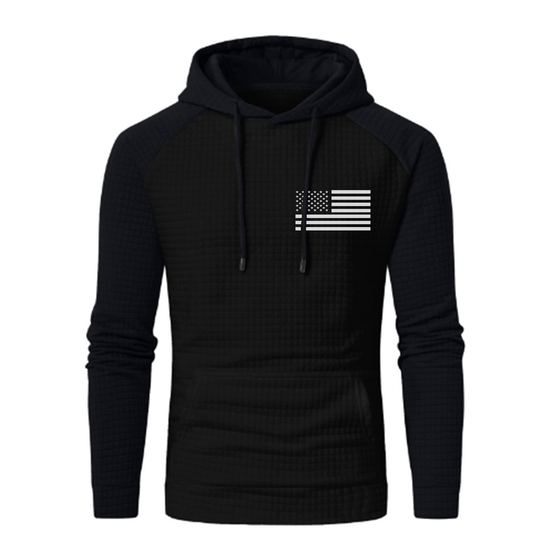 USA FLAG WAFFLE RAGLAN HOODIE