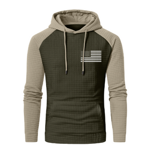 USA FLAG WAFFLE RAGLAN HOODIE