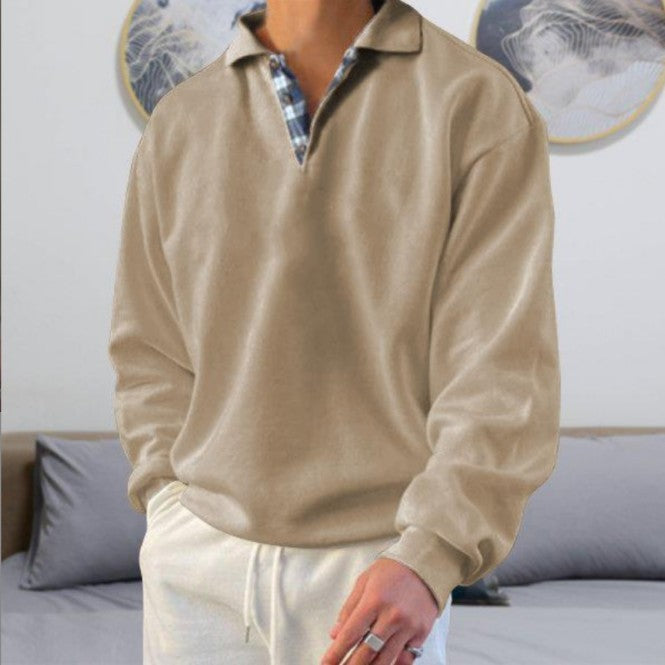 1/4 BUTTON CASUAL SWEATSHIRT