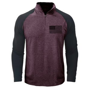 USA FLAG CONTRAST COLOR STAND COLLAR ZIPPER SWEATSHIRT