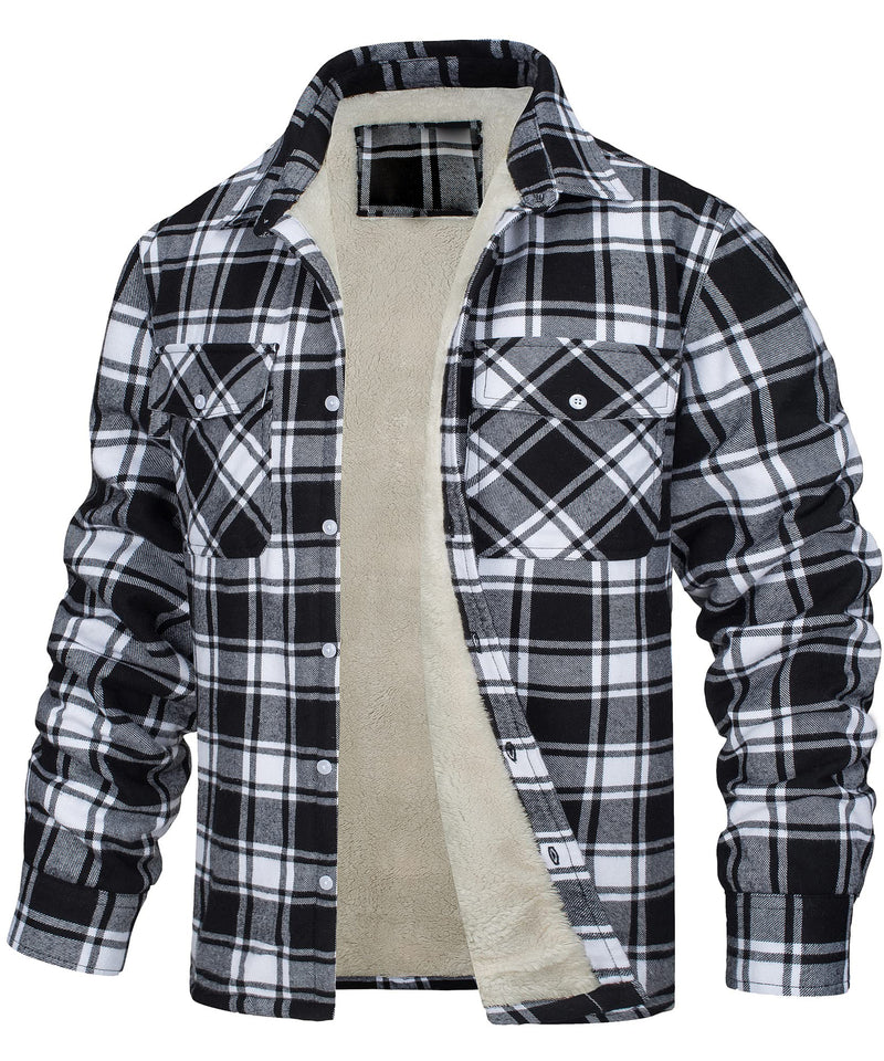 THICK PLAID LOOSE FLEECE JACKET