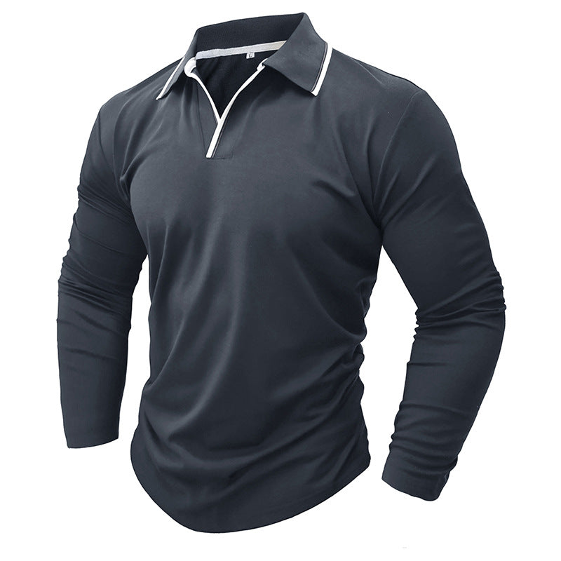 V-NECK LONG SLEEVE POLO SHIRT