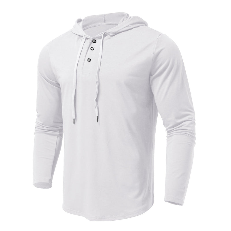 CASUAL QUARTER ZIP BUTTON DOWN HOODIE