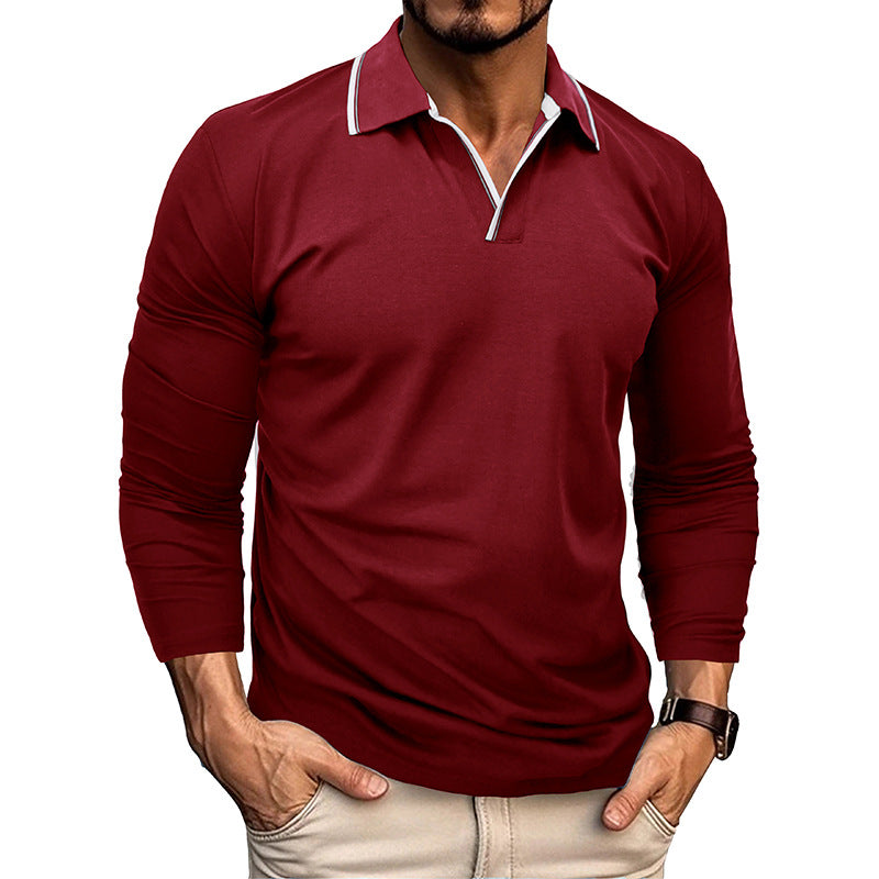 V-NECK LONG SLEEVE POLO SHIRT