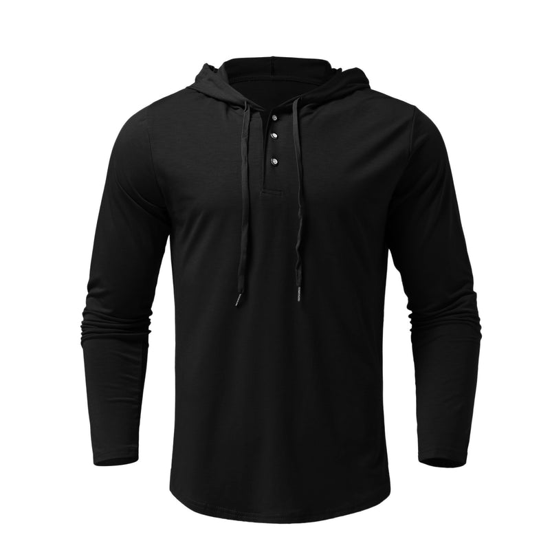 CASUAL QUARTER ZIP BUTTON DOWN HOODIE