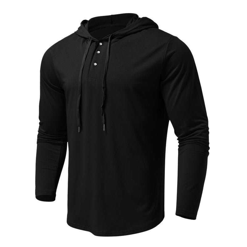 CASUAL QUARTER ZIP BUTTON DOWN HOODIE