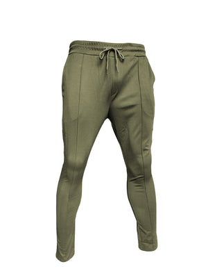 SOLID COLOR ZIPPER TURTLE NECK SWEATSHIRT SPORTY TWO-PIECE SET