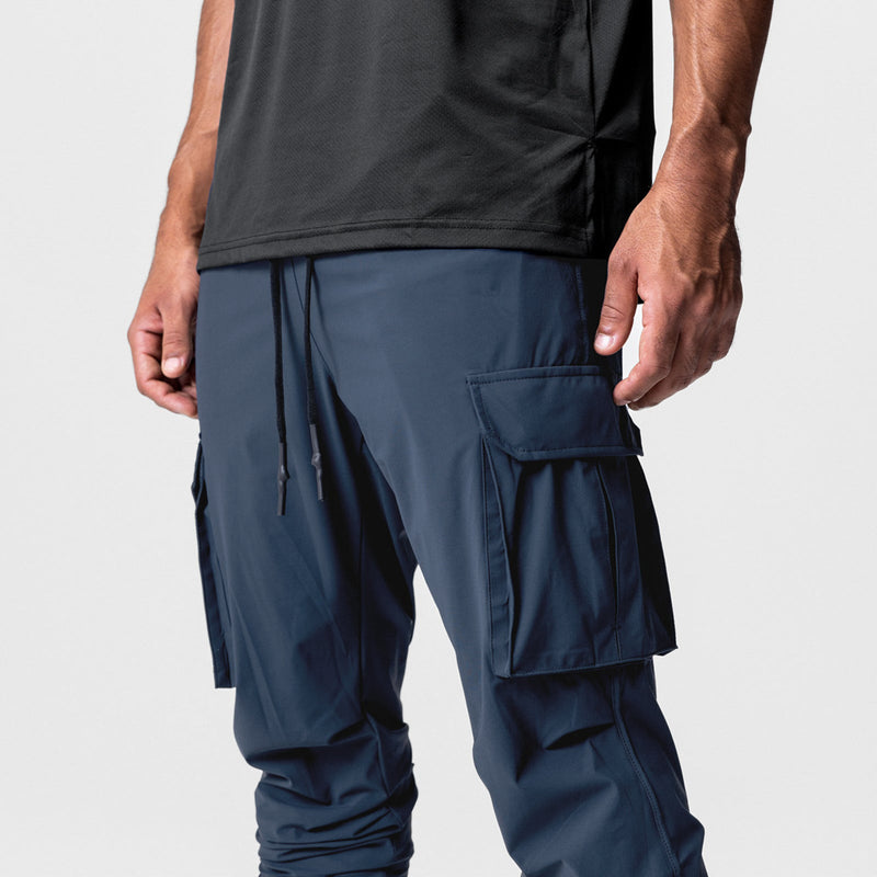 QUICK DRY SKINNY DRAWSTRING MULTI POCKET RUNNING PANTS