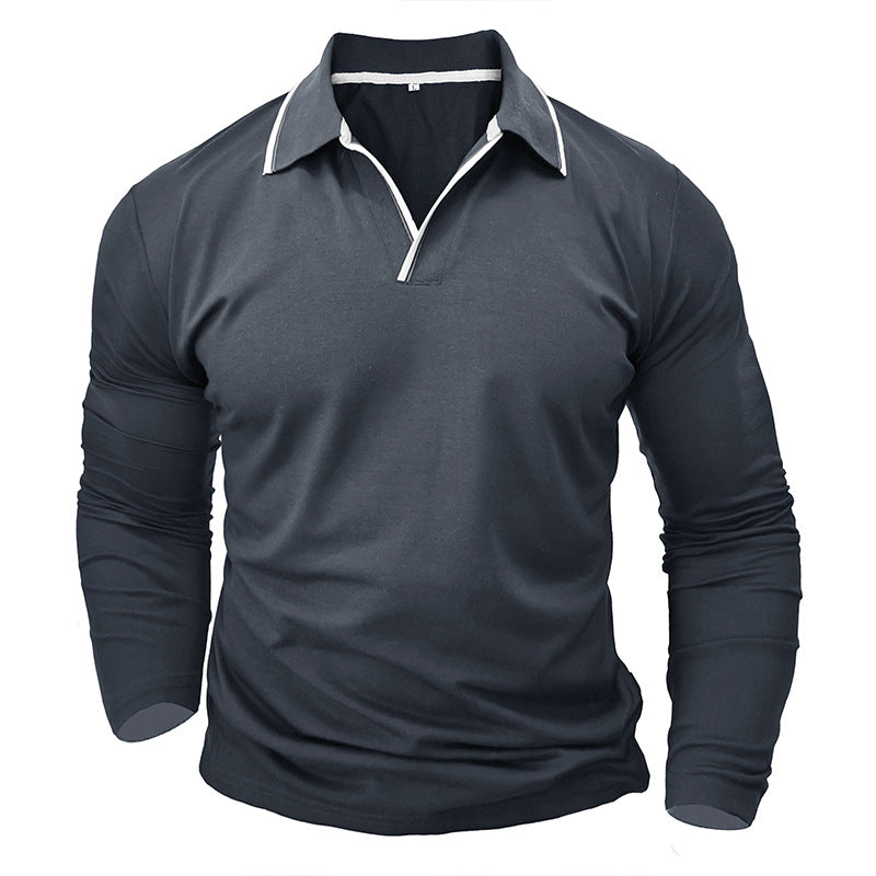 V-NECK LONG SLEEVE POLO SHIRT