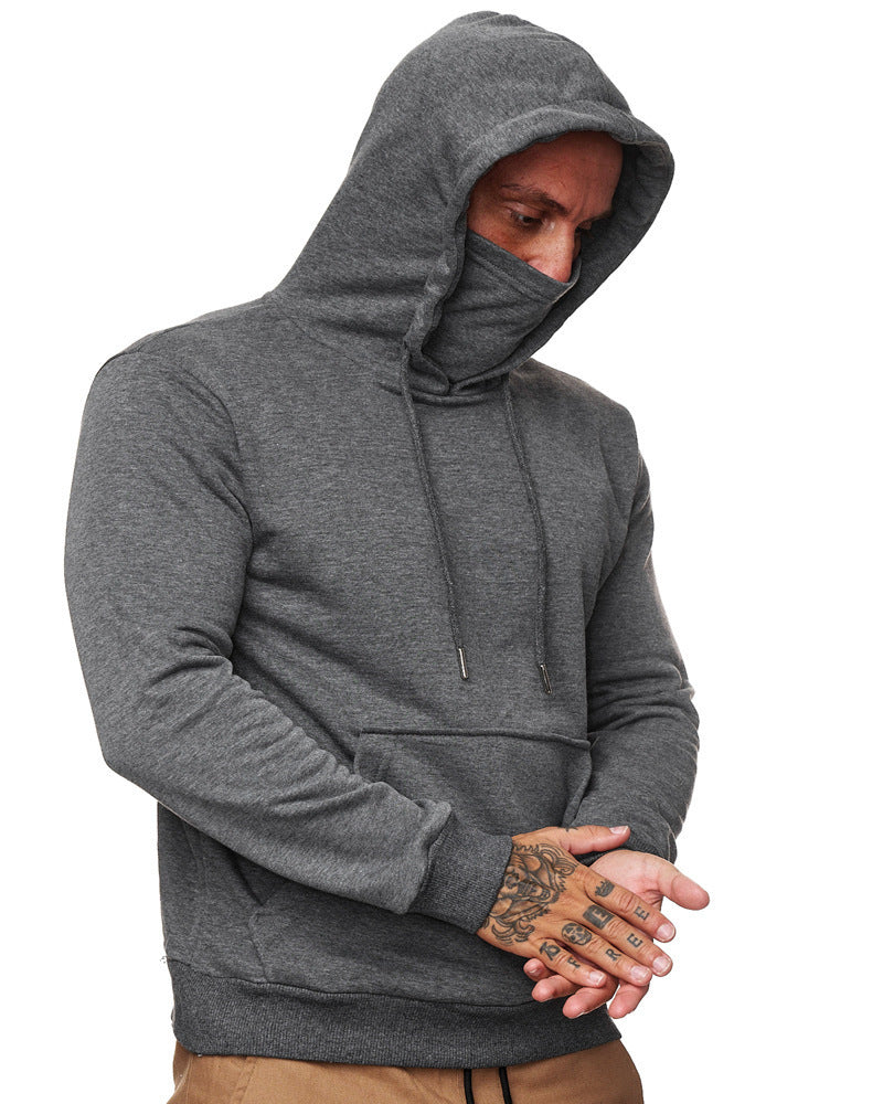 HOODED MASK ZIPPER POCKET HOODIE