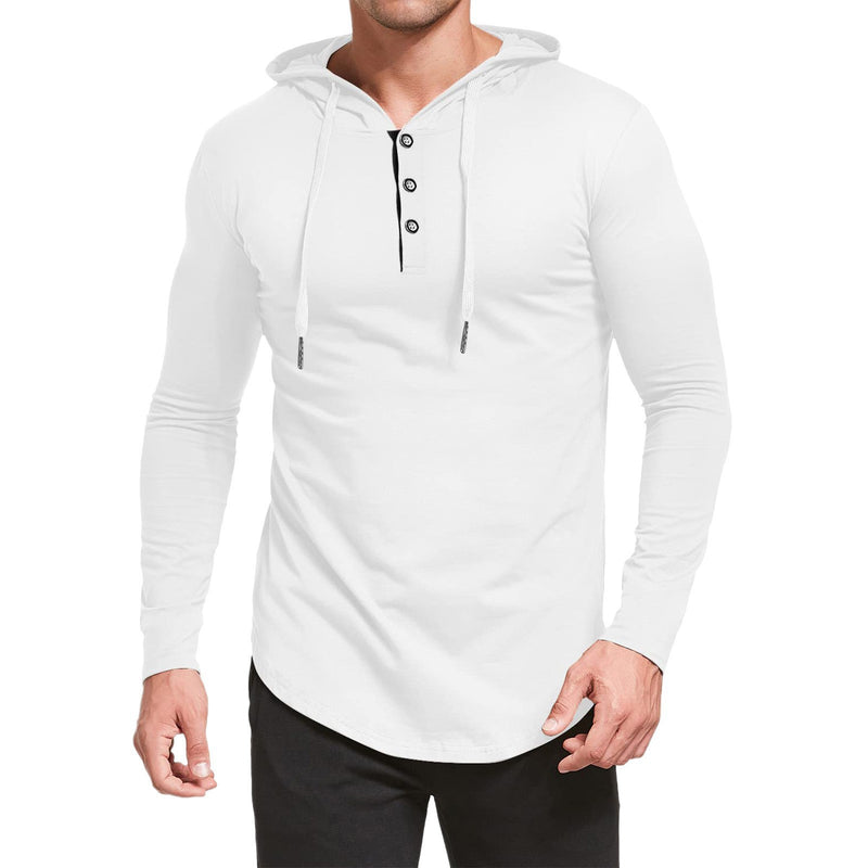 CASUAL QUARTER ZIP BUTTON DOWN HOODIE