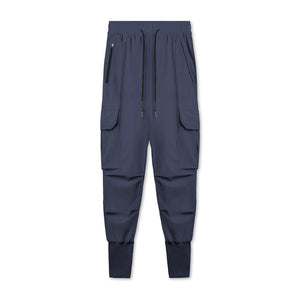 QUICK DRY SKINNY DRAWSTRING MULTI POCKET RUNNING PANTS