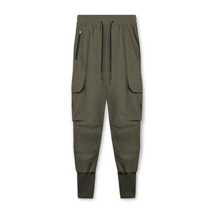 QUICK DRY SKINNY DRAWSTRING MULTI POCKET RUNNING PANTS