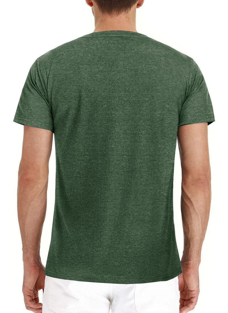 BUTTON HENLEY NECK SHORT SLEEVE POCKET TEE