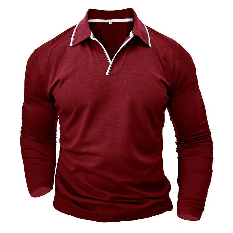 V-NECK LONG SLEEVE POLO SHIRT