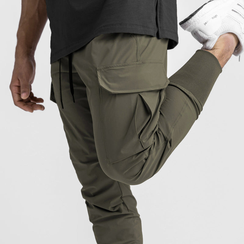 QUICK DRY SKINNY DRAWSTRING MULTI POCKET RUNNING PANTS