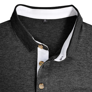 RETRO BUTTON ACTIVE LONG SLEEVE POCKET POLO SHIRT