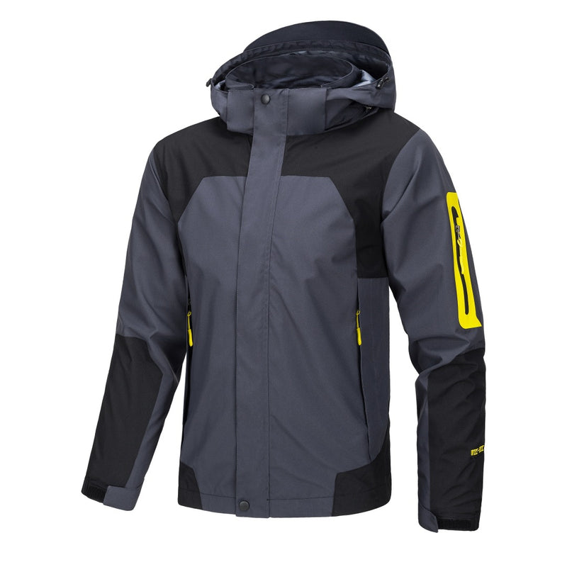 OUTDOOR DETACHABLE HOODED WATERPROOF HARDSHELL JACKET