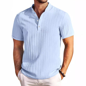 CASUAL TEXTURED HENLEY SHIRT