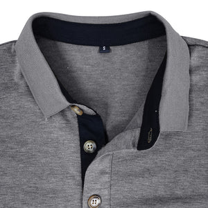 RETRO BUTTON ACTIVE LONG SLEEVE POCKET POLO SHIRT