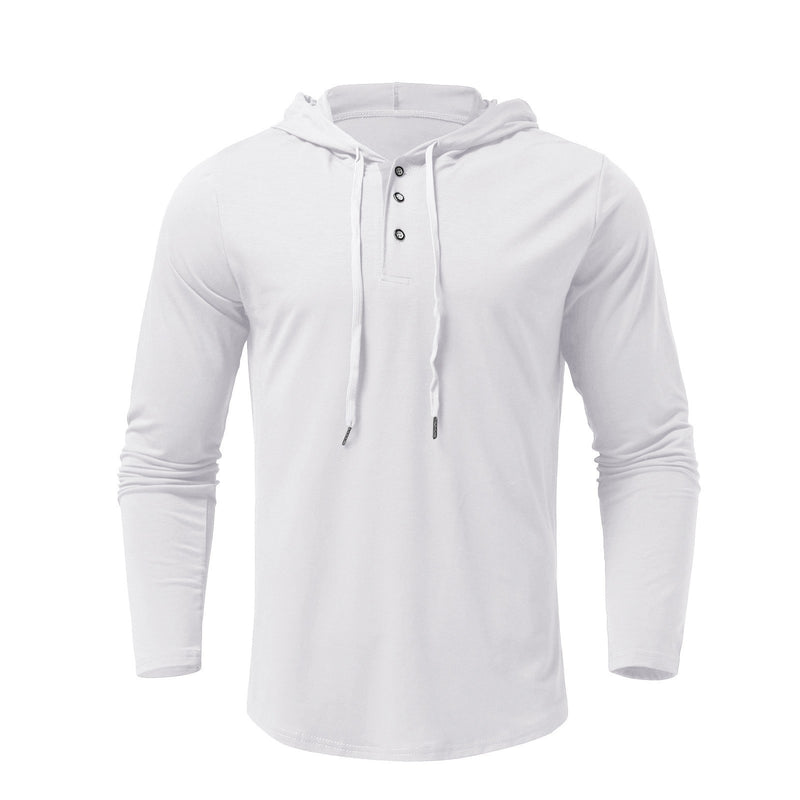 CASUAL QUARTER ZIP BUTTON DOWN HOODIE