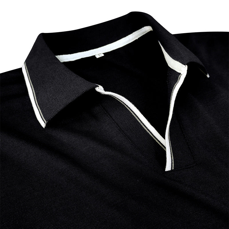 V-NECK LONG SLEEVE POLO SHIRT