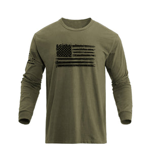 USA FLAG 100% COTTON GRAPHIC LONG SLEEVE T-SHIRT