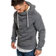 DRAWSTRING SHAWL COLLAR POCKET HOODIE