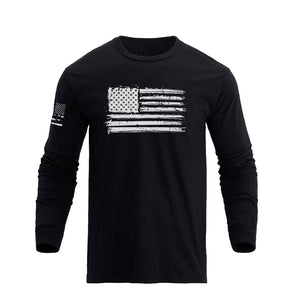 USA FLAG 100% COTTON GRAPHIC LONG SLEEVE T-SHIRT