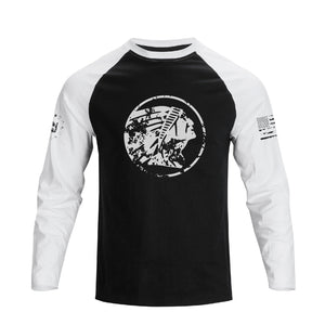 NATIVE AMERICAN RAGLAN GRAPHIC LONG SLEEVE T-SHIRT