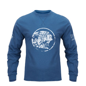 NATIVE AMERICAN CREWNECK GRAPHIC LONG SLEEVE T-SHIRT