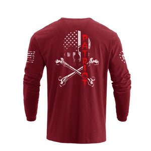PATRIOT SKULL GRAPHIC LONG SLEEVE T-SHIRT