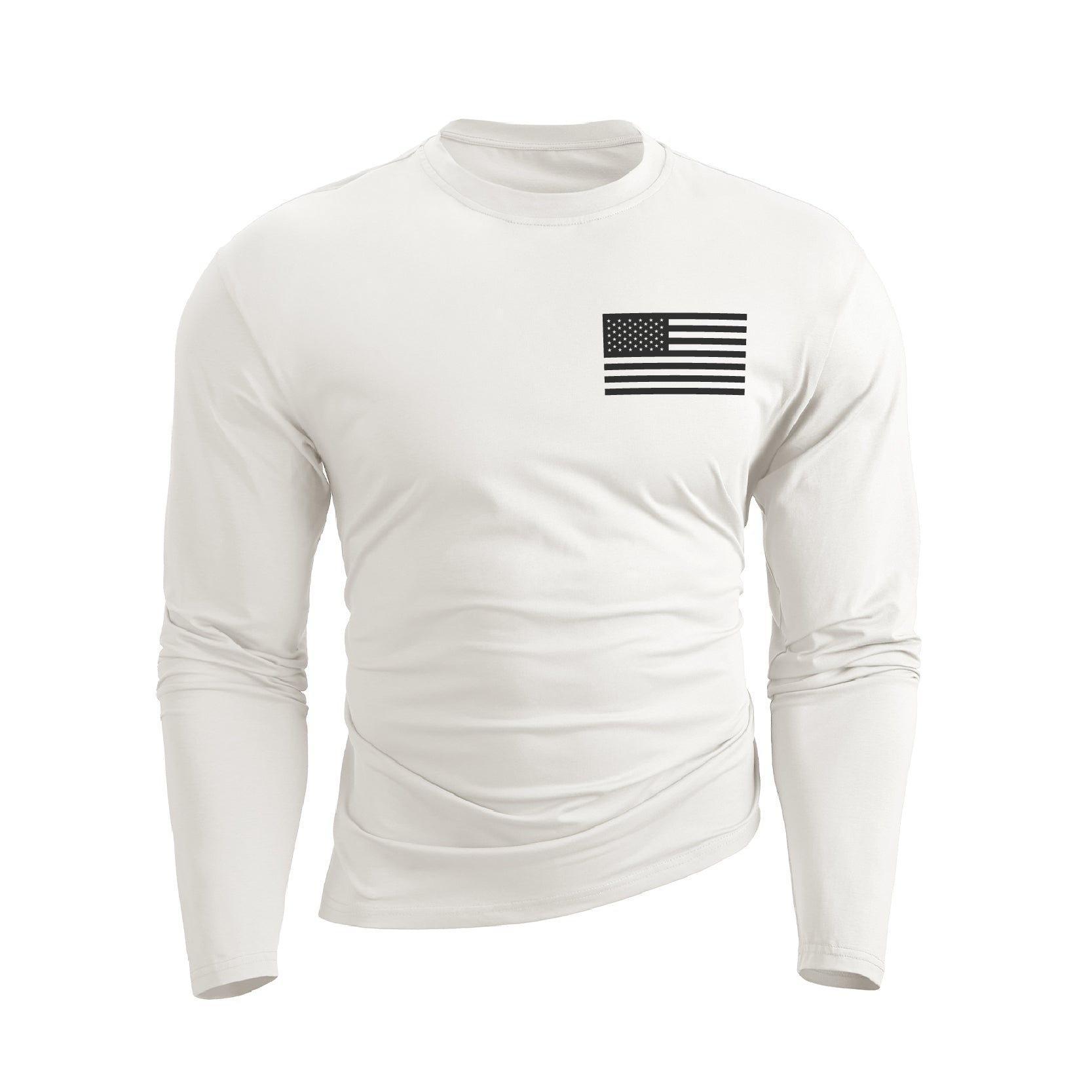 Men's USA Flag Long Sleeve T-Shirt - 100% Cotton Patriotic Graphic Tee, Grey, Small - View #11