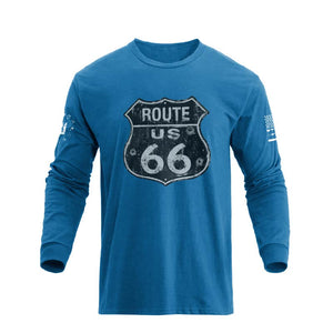 Camiseta con gráfico de manga larga Route 66 para hombre