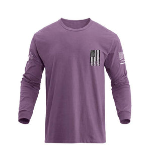 USA FLAG CROSS GRAPHIC LONG SLEEVE T-SHIRT