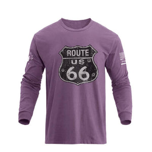Camiseta con gráfico de manga larga Route 66 para hombre