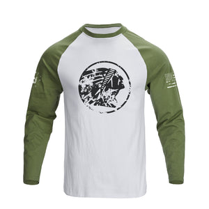 NATIVE AMERICAN RAGLAN GRAPHIC LONG SLEEVE T-SHIRT