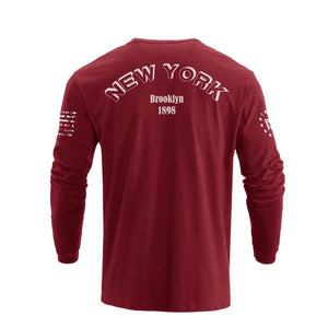 NEW YORK USA FLAG GRAPHIC LONG SLEEVE T-SHIRT