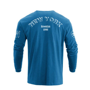 NEW YORK USA FLAG GRAPHIC LONG SLEEVE T-SHIRT