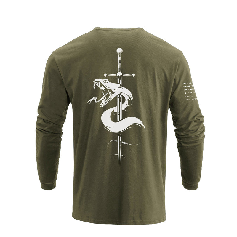 SNAKE CROSS GRAPHIC LONG SLEEVE T-SHIRT