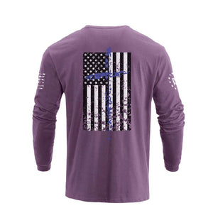 USA FLAG CROSS GRAPHIC LONG SLEEVE T-SHIRT